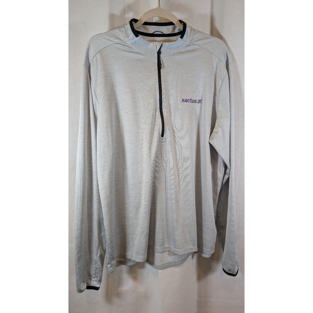 Elevate Men's Quarter Zip Pullover Gray Heather Performance Knit Tech Shirt XL